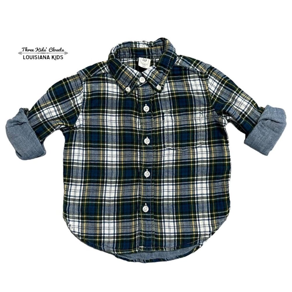 Baby Gap 18-24m Plaid Flannel Button Down Shirt